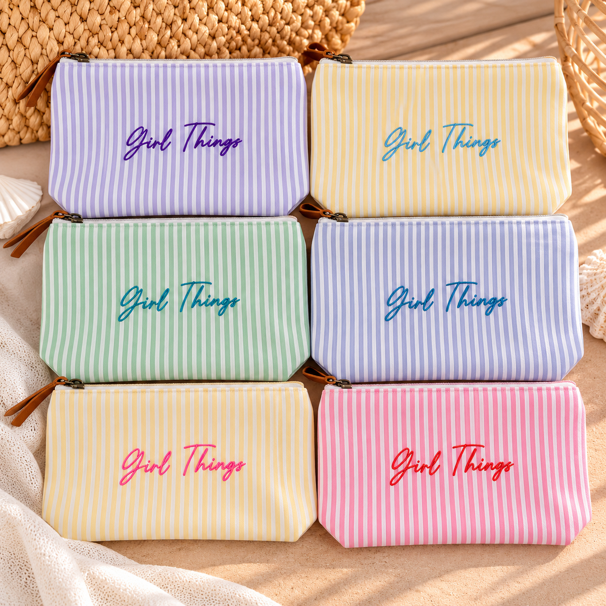 Girl Things Embroidered Pouch